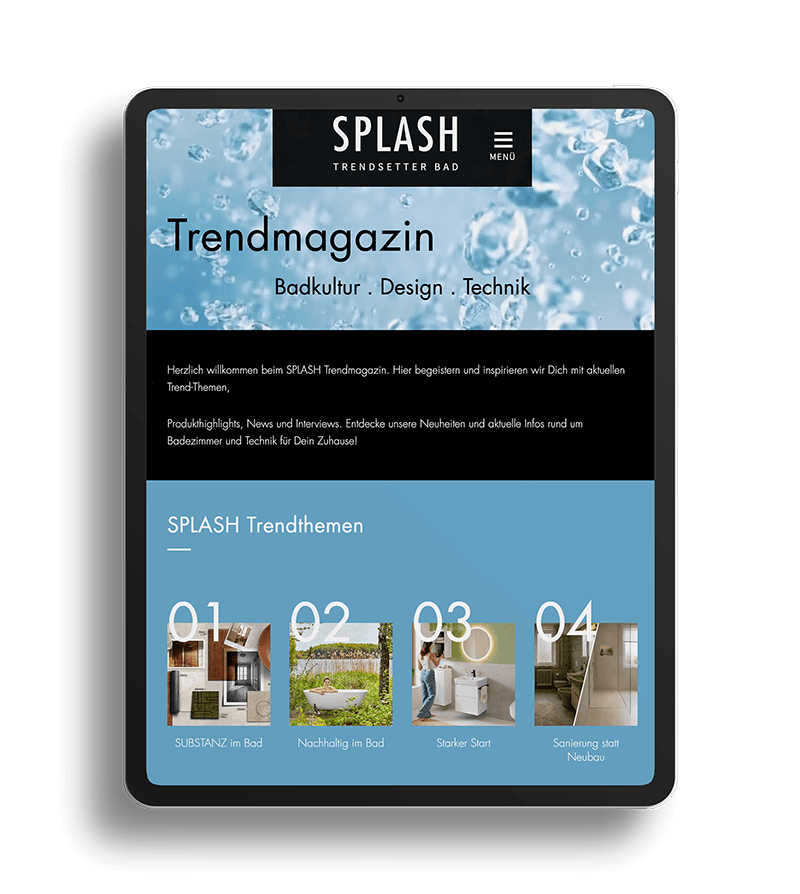 sanitaer kuester katalog splash trendmagazin 2026